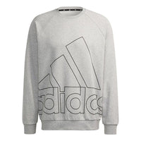 حذاء رياضي رجالي adidas Big Lo Swt Ft مطبوع عليه شعار كاجوال برقبة دائرية باللون الرمادي الفاتح HB5087