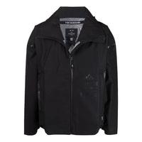 جاكيت رياضي رجالي من adidas originals بسحاب وياقة واقفة وطباعة شعار بلون سادة، لون أسود H16254