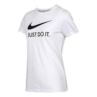(WMNS) Nike Chest Logo Pattern Loose Round Neck Short Sleeve T-shirt White CU1252-100