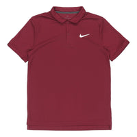 قميص بولو Nike Running Training Sports سريع الجفاف وذو أكمام قصيرة وذو لون أحمر نبيذي CW6851-638