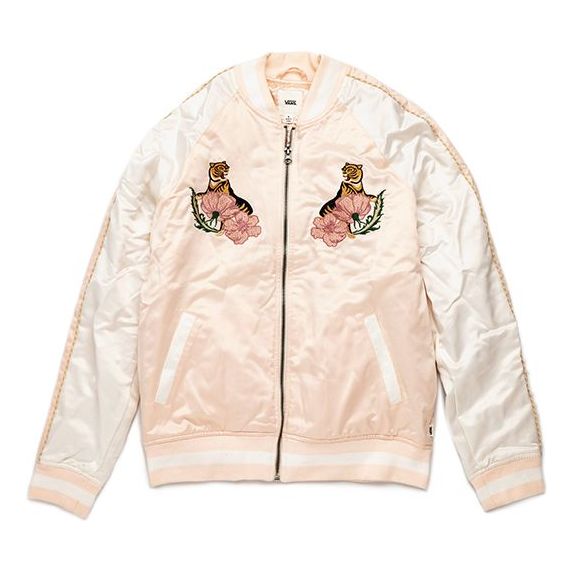(WMNS) Vans Tiger Floral Embroidery Baseball Jacket Pink VN0A3D7LQIP