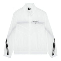 New Balance Logo Full-Zip Woven Jacket Asia Sizing 'White Black' AMJ22350-WT