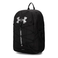حقيبة ظهر رياضية من Under Armour Hustle باللون الأسود والفضي 1364181-001