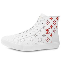 LOUIS VUITTON Tattoo Monogram Ankle Sneakers 'White Red Grey' 1A5Z0C