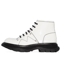 (WMNS) حذاء ألكسندر ماكوين Tread برباط من الجلد "أبيض" 595469WHZ819089