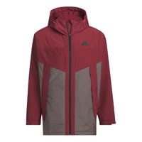 adidas City Escape Blocking Jacket Asia Sizing 'Red Grey' JE8577