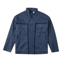 adidas Loose Casual Splicing Windproof Stand Collar Jacket Blue HM7471