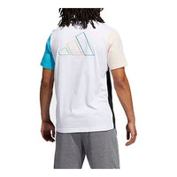 adidas Color Block Printing Logo Basketball Short Sleeve Black GP4021