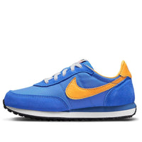 (PS) حذاء Nike Waffle Trainer 2 "أزرق متوسط ​​ذهبي جامعي" DC6478-402