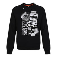 Men's Nike Round Neck Pullover Casual Black CW1795-010