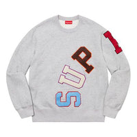 سترة Supreme Big Logo Arc Crewneck باللون الرمادي والأزرق والأحمر SUP-FW20-017