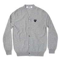 COMME des GARCONS PLAY V-Neck Cardigan Black Heart 'Grey' AZ-N024-051-2