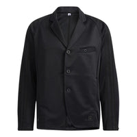 Men's adidas Solid Color Long Sleeves Jacket Black H64626