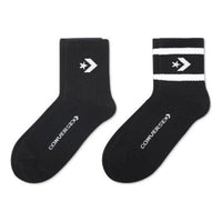 جوارب Converse Core Twin Pack Mid-Crew Quarter 'Black' 10021594-A02