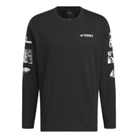 adidas National Geographic Aeroready Graphic Long Sleeve Tee Asia Sizing 'Black' IS9510
