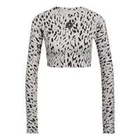 (WMNS) adidas by Stella McCartney TrueStrength Long Sleeve Cropped Top 'White Black' HC6851