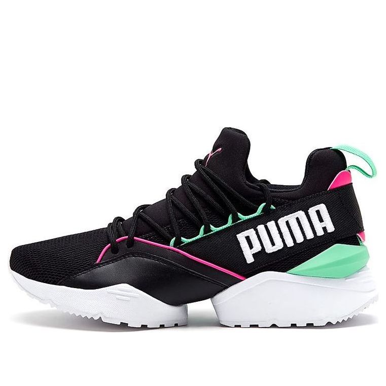 (WMNS) حذاء جري PUMA Muse Maia Street 1 منخفض الرقبة أسود/أخضر 367355-01