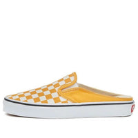 حذاء رياضي سهل الارتداء من Vans Checkerboard Mule Slip-On Skate Sneakers باللون الأصفر والأبيض VN0A4P3UWOF