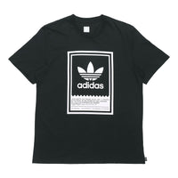 adidas originals Large Logo Printing Casual Sports Short Sleeve Black DU8342