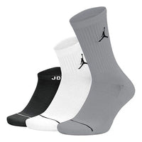 جوارب Air Jordan Waterfall، عبوة من 3 قطع، أسود وأبيض ورمادي، SX6274-011