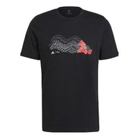 adidas x Disney M Dsny Ftbl T Funny Printing Sports Round Neck Short Sleeve Black GL3204