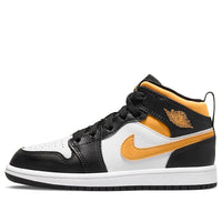 (PS) حذاء Air Jordan 1 Mid "Black University Gold" 640734-177