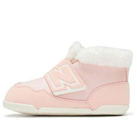 (TD) حذاء New Balance V1 Hook &amp; Loop باللون الأبيض الوردي NWBOOTPS