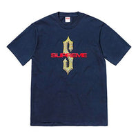 تي شيرت Supreme SS18 Diamonds مطبوع عليه ألماس أزرق داكن بأكمام قصيرة للجنسين SUP-SS18-0104