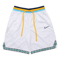 شورت رياضي لكرة السلة Nike DNA Contrast Color Stitching باللون الأبيض BV9447-101
