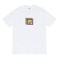 تي شيرت Supreme FW19 Week 7 Cheese Tee مطبوع بأكمام قصيرة للجنسين باللون الأبيض SUP-FW19-758