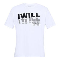 Men's Under Armour Alphabet Printing Training Sports Short Sleeve White 1329587-100