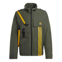 جاكيت رياضي كبير الحجم من adidas originals بشعار خلفي، لون أخضر أساسي GJ6737