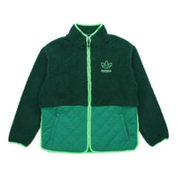 adidas originals Big Trfl Sherpa Outdoor Sport Casual Stitching Stand-collar Jacket Men's Green H09362