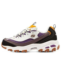 (WMNS) Skechers D'lites 1.0 Sneakers 'White Brown Black' 66666179-NTMT