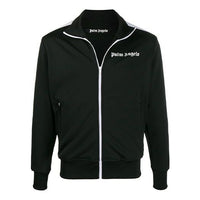 جاكيت رياضي رجالي من PALM ANGELS بخطوط جانبية باللون الأسود PMBD001E20FAB0011001