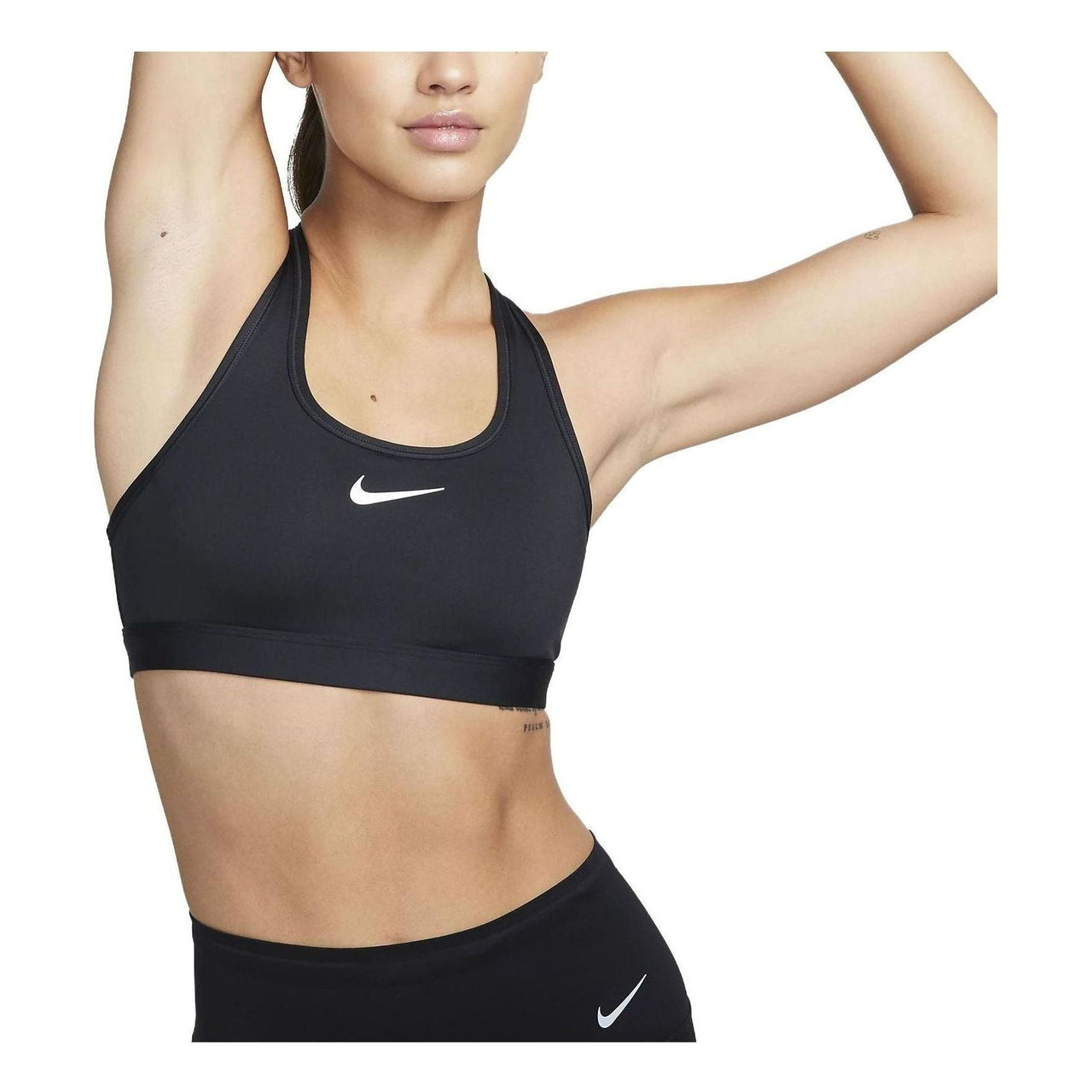 (WMNS) حمالة صدر Nike Swoosh متوسطة الدعم Dri-FIT "أسود" DX6822-010