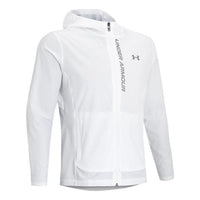 جاكيت Under Armour Outrun The Storm ذو القلنسوة "أبيض" 1376794-100
