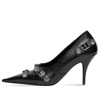(WMNS) Balenciaga Cagole 90mm Pumps 'Black Arena Lambskin' 714252WAD4E1081