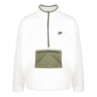 Nike Club Fleece Half-Zip Anorak Plush Jacket 'White Olive' DQ4880-133