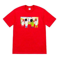 Supreme SS19 Kids Tee Red Kids Graffiti Round Neck Short Sleeve Unisex SUP-SS19-267