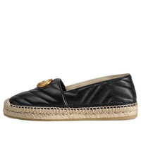 (WMNS) Gucci Double G Espadrille 'Black Leather' 551890-BKO00-1000