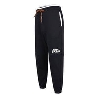 بنطال رياضي رجالي من Air Jordan مطبوع عليه شعار Air Jordan مبطن بالصوف، يحافظ على الدفء، أسود DJ0261-010