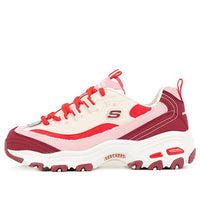 (WMNS) حذاء Skechers D Lites 1.0 Splicing Dad باللون الأحمر/الوردي 149906-RDPK