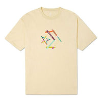 Converse Pattern Printing Sports Round Neck Short Sleeve Light Yellow T-Shirt 10022774-A03