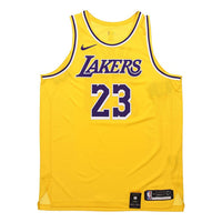 قميص نايكي NBA AU Player Edition Lakers LeBron James Connected Jersey الرياضي لكرة السلة باللون الأصفر AA7265-735
