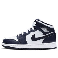 (GS) حذاء Air Jordan 1 Mid 'Obsidian' 554725-174