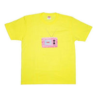 تي شيرت Supreme SS18 TV بأكمام قصيرة مطبوع باللون الأصفر الفاتح للجنسين SUP-SS18-0099