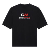 تيشيرت Balenciaga Gym Wear Logo باللون الأسود 620969TIVD51000