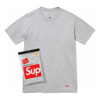 تي شيرت Supreme x Hanes بدون بطاقة (عبوة من قطعتين) "رمادي" SUP-SS24-013