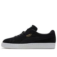 حذاء رياضي كاجوال منخفض من الجلد المدبوغ من PUMA باللون الأسود/الذهبي 352634-87